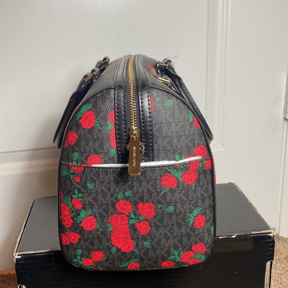 Micheal Kors Hayes large duffle black and red Roses - Picture 2 of 12